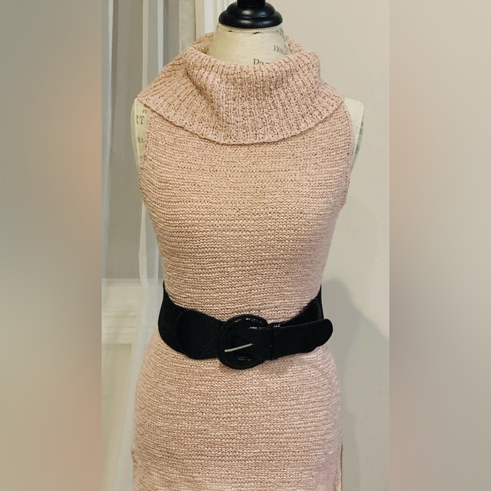 Dusty Rose Cowl Neck Sleeveless Tunic